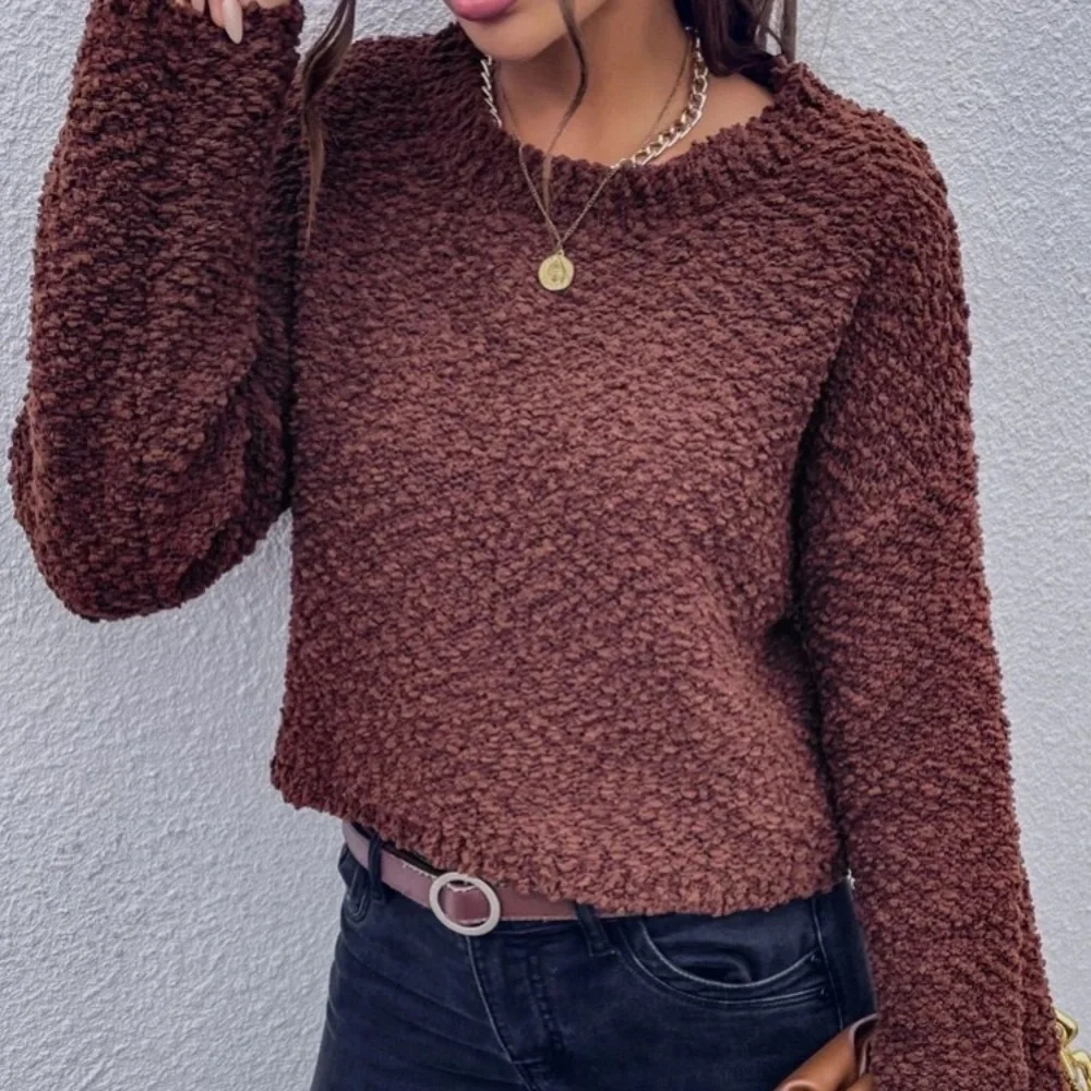 Brown Fuzzy Sweater in S - Picture 3 of 3